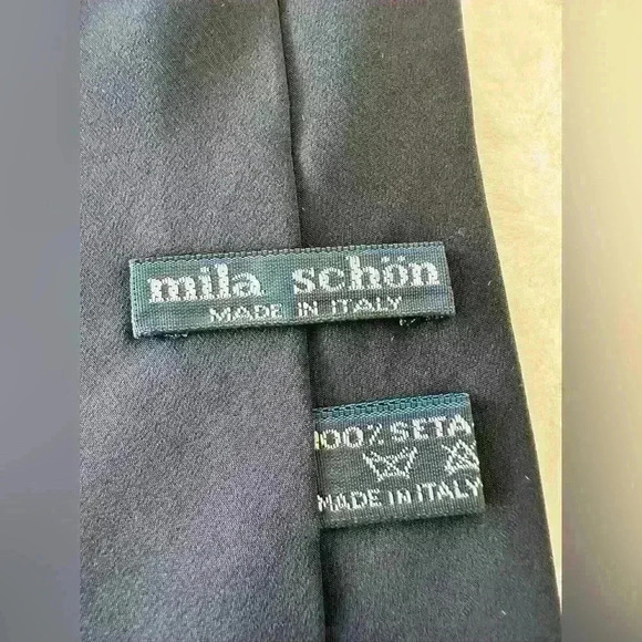 Mila Schon Men’s Tie 100% Silk Made in Italy - Picture 5 of 6
